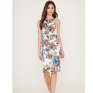 Tropical Backless Pencil Dress (NWOT)